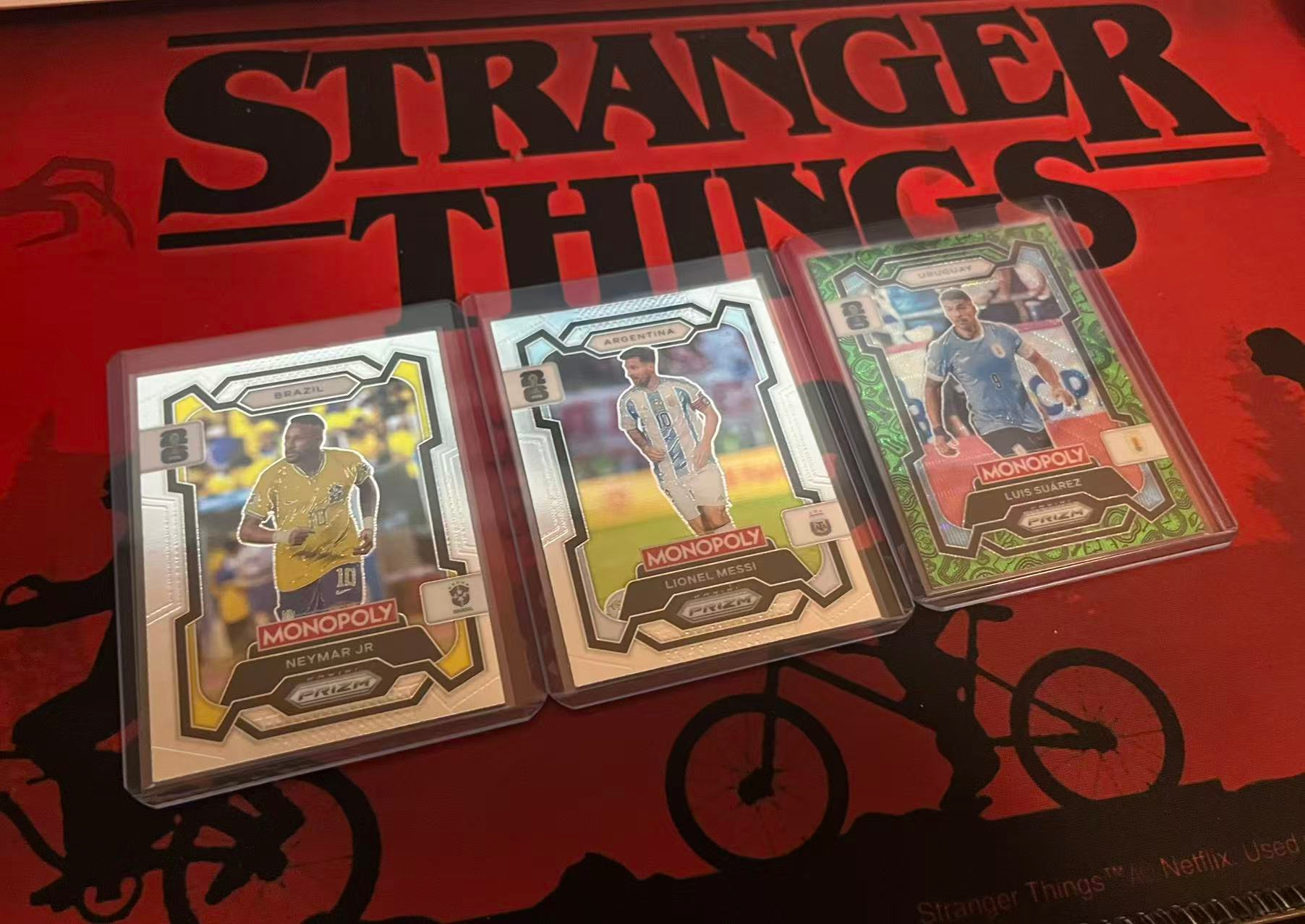 Trading card pulls featuring football legends and pop-culture cards